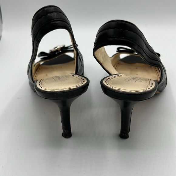 Coach Miranda Open Toe Slingbacks - Black -  Size 8B B37 - Picture 7 of 9